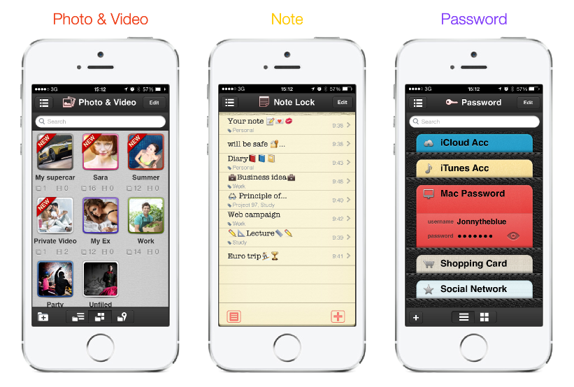 iphone video app with secret folder